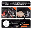 Kit Macaco Elétrico 4 em 1 — Compressor de Ar, Chave de Impacto 480 N.m, Lanterna LED e Macaco Hidráulico 5 Toneladas 12V