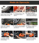 Kit Macaco Elétrico 4 em 1 — Compressor de Ar, Chave de Impacto 480 N.m, Lanterna LED e Macaco Hidráulico 5 Toneladas 12V