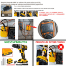 Furadeira-parafusadeira de 21V com 2 baterias, kit completo incluindo caixa de papel e acessórios, adequada para diversos cenários como projetos DIY domésticos e reparos profissionais.
